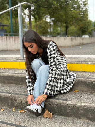 VESTE CARREAUX NOIR