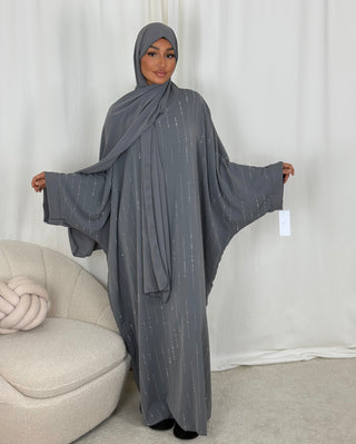 ABAYA JASMINE GRISE