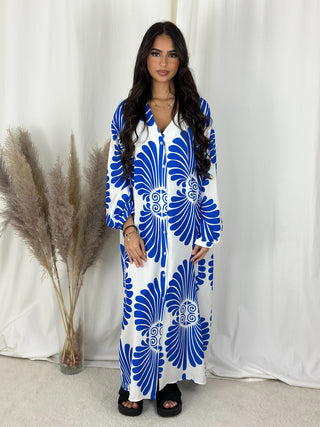 ROBE FLEURIE BLEU